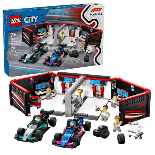 LEGO City 60444 : Garage de F1 et voitures Mercedes-AMG et Alpine