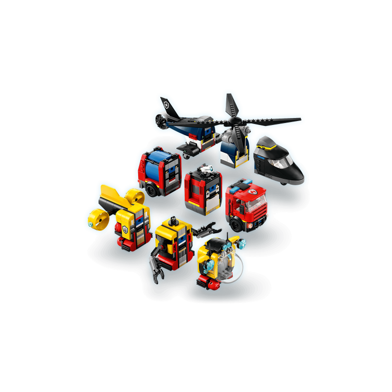 LEGO City 60462 : Hélicoptère, camion de pompiers et sous-marin modulable