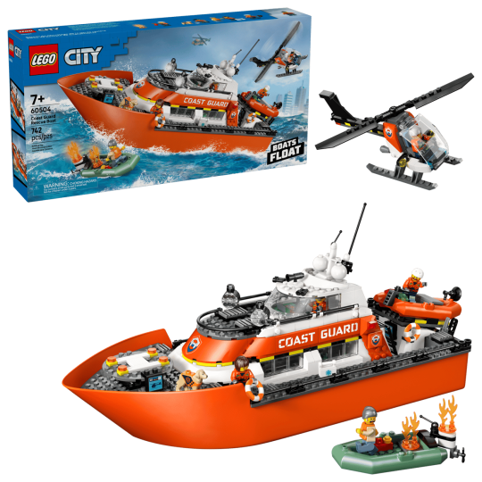 LEGO City 60504 : Le bateau de sauvetage et l’hélicoptère des garde-côtes