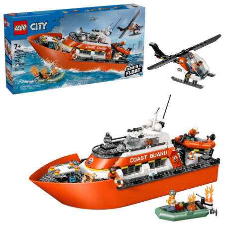 LEGO City 60504 : Le bateau de sauvetage et l’hélicoptère des garde-côtes