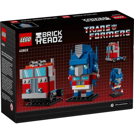 LEGO BrickHeadz 40803 : Robot et véhicule Optimus Prime