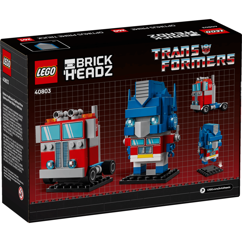 LEGO BrickHeadz 40803 : Robot et véhicule Optimus Prime