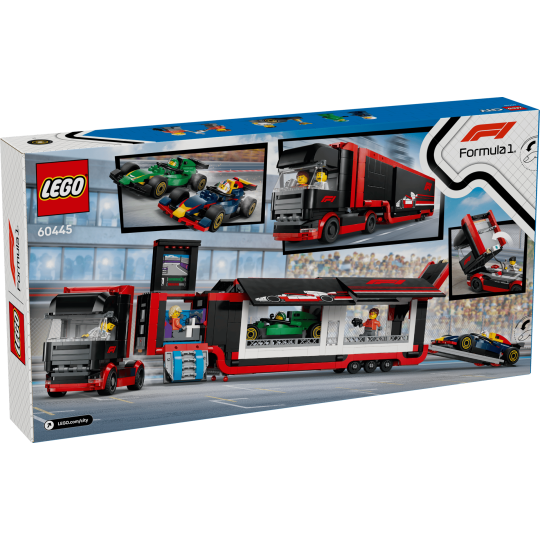 LEGO City 60445 : Camion de F1 avec voitures de F1 RB20 et AMR24