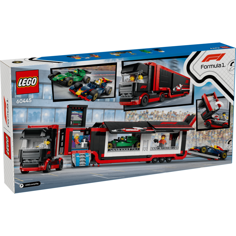 LEGO City 60445 : Camion de F1 avec voitures de F1 RB20 et AMR24