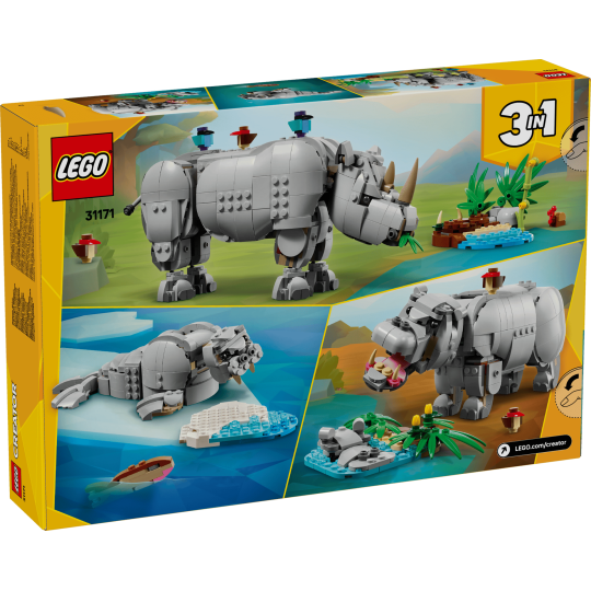 LEGO Creator 31171 : Animaux sauvages : le rhinocéros majestueux et les oiseaux