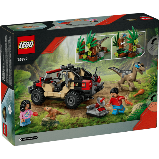 LEGO Jurassic World 76972 : Le vélociraptor et l’évasion en 4x4
