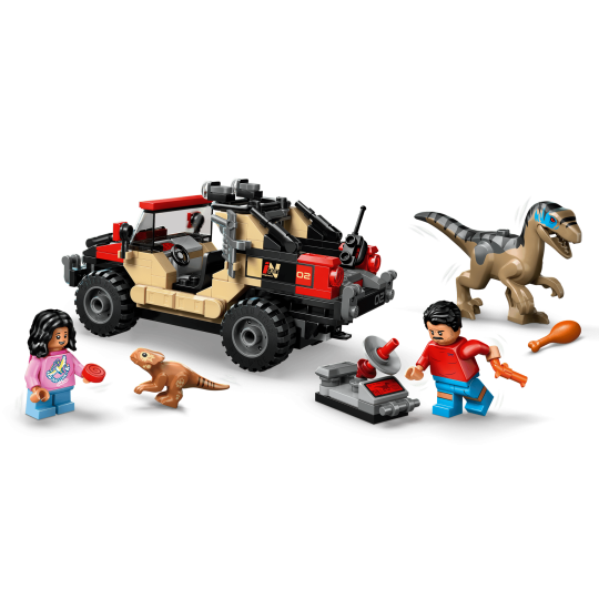 LEGO Jurassic World 76972 : Le vélociraptor et l’évasion en 4x4
