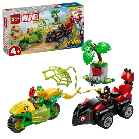 LEGO Marvel 11198 : Course-poursuite entre Spin et Electro en dino-véhicules