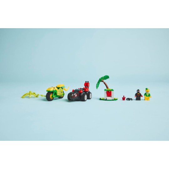 LEGO Marvel 11198 : Course-poursuite entre Spin et Electro en dino-véhicules