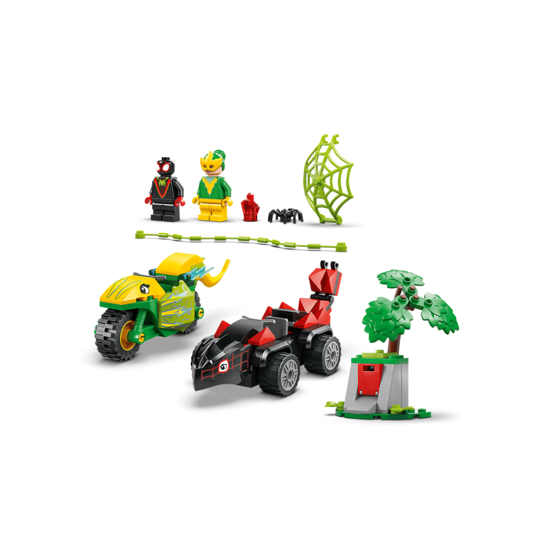 LEGO Marvel 11198 : Course-poursuite entre Spin et Electro en dino-véhicules