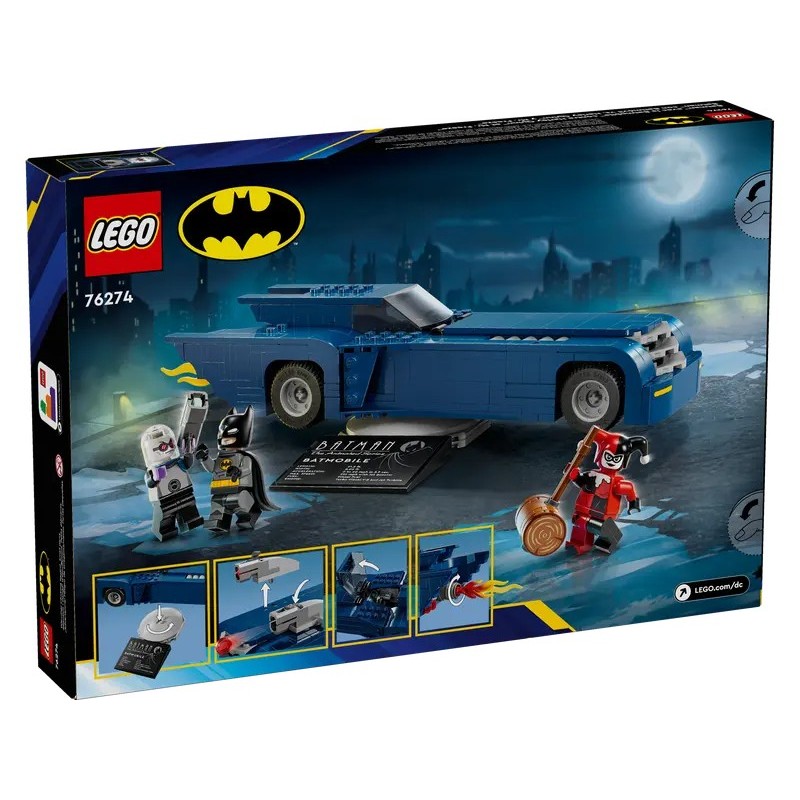 lego Batman avec la Batmobile contre Harley Quinn et Mr. Freeze