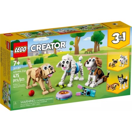 LEGO Creator 3-en-1 31137 Adorables Chiens – 3 Modèles à Construire