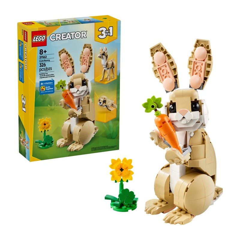 LEGO 31162 L'adorable lapin - Creator 3-en-1 - Figurine Animaux - GoldenBrick - Promo Soldes Lego Hiver 2026 Ete